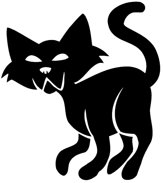 Black cat vinyl sticker. Customize on line.  Animals Insects Fish 004-1034  